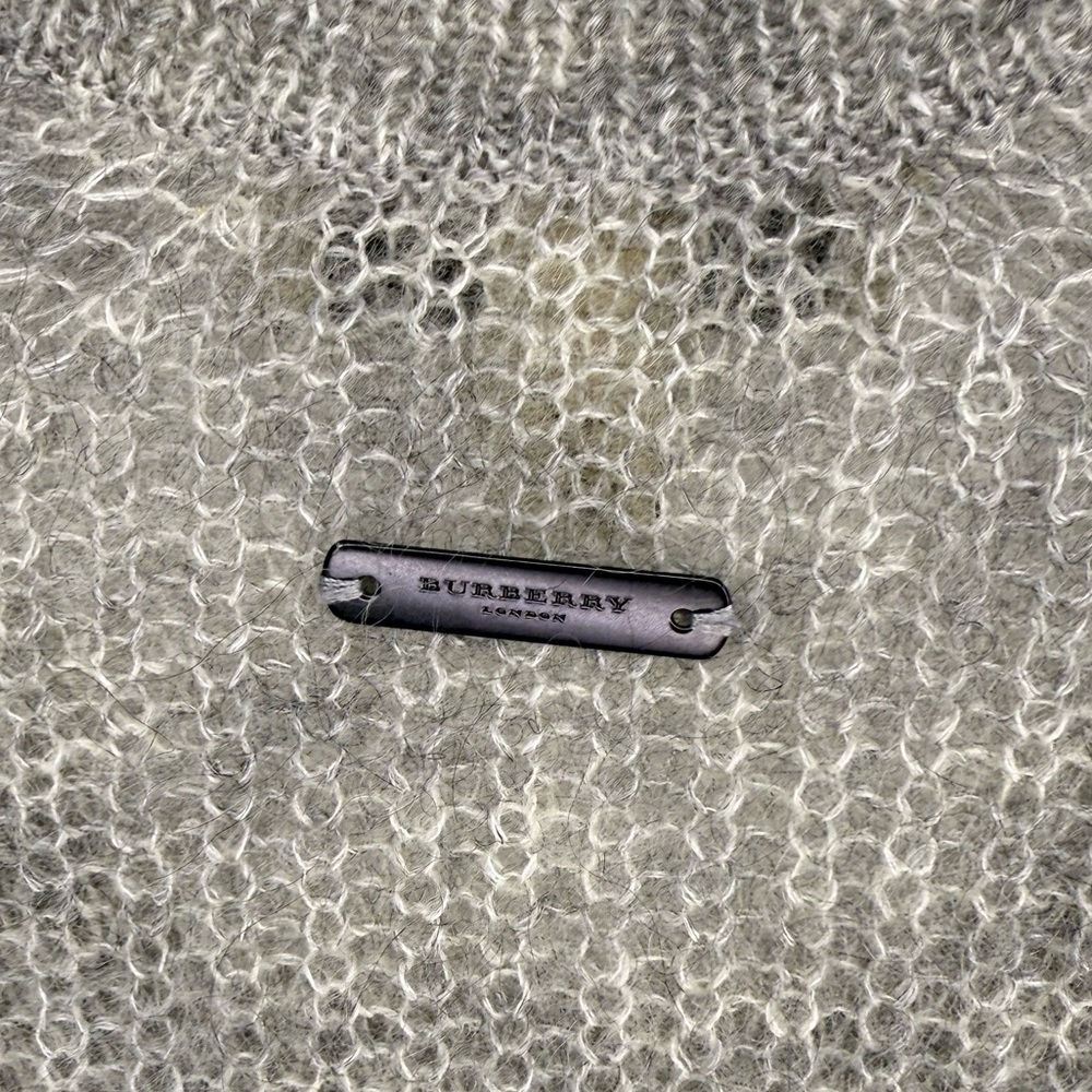 Burberry London Mohair Wool Blend Gray Sweater Size Small - Picture 4 of 8